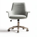 Contemporary ergonomic office chair with adjustable height and gray upholstery