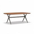 Wooden oval dining table with metal legs 200 x 100 x 75cm