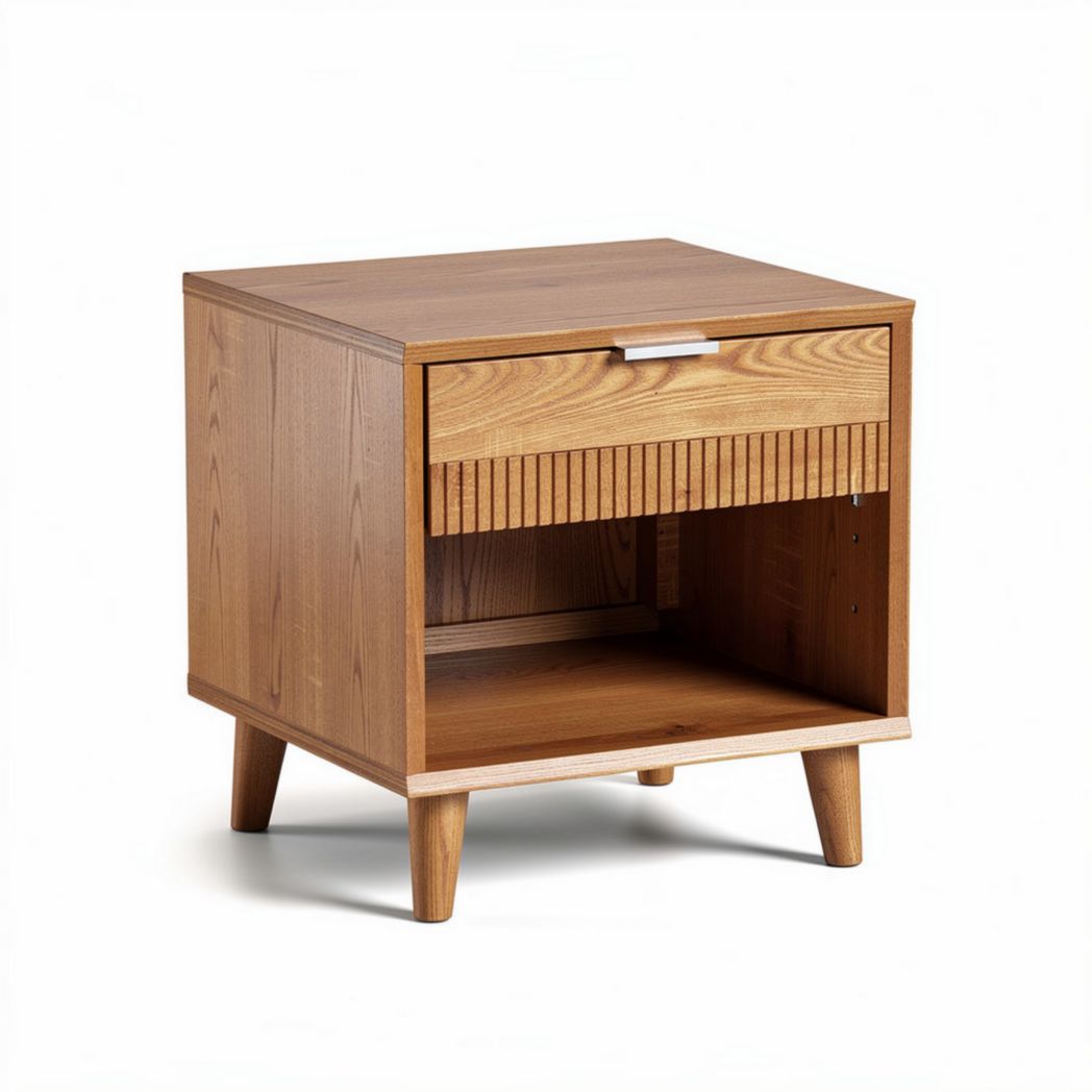 Wooden nightstand with one drawer and open space 40 x 40 x 45cm