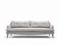 Modern light gray fabric sofa with button-tufted cushions 200 x 90 x 80cm