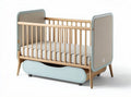Wooden crib with removable side panels and storage drawer 120 x 60 x 90cm